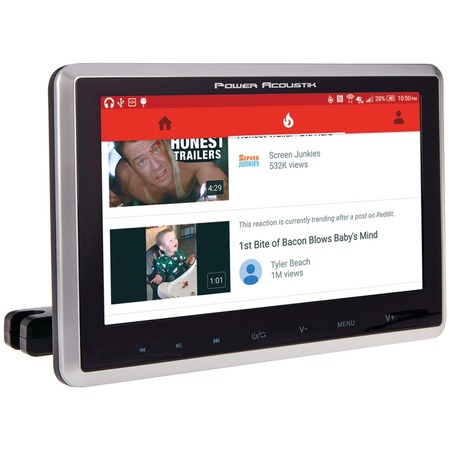 POWER ACOUSTIK Headrest 10.3" Monitor with DVD, Transmitters and Android PhoneLink PHD-101